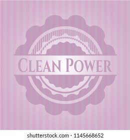 Clean Power realistic pink emblem