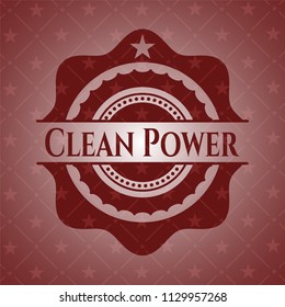 Clean Power realistic red emblem