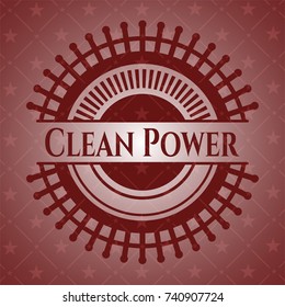 Clean Power realistic red emblem