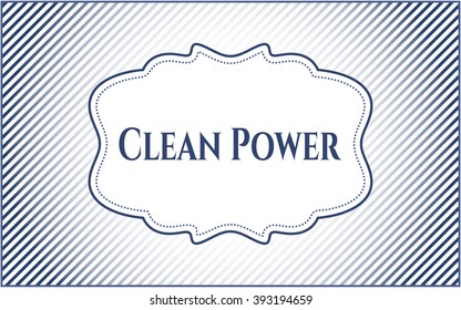 Clean Power retro style card or poster