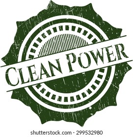 Clean Power rubber stamp