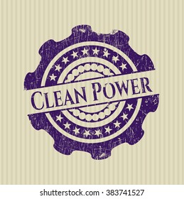 Clean Power rubber stamp