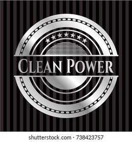 Clean Power silver badge or emblem