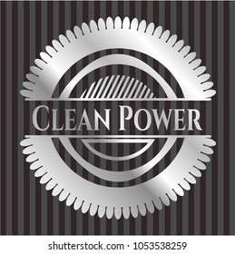Clean Power silver emblem or badge