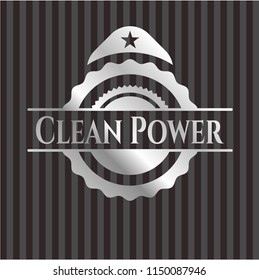 Clean Power silver emblem or badge