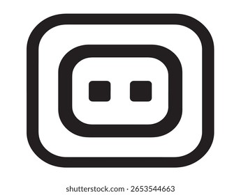 Ícone de soquete de energia limpa com arte de linha simples