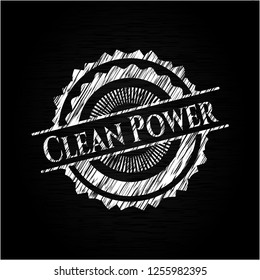 Clean Power written with chalkboard texture