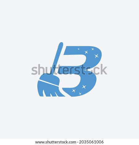 clean and powerfull broom and b letter for cleaning service company