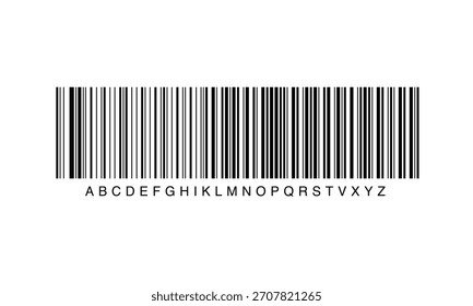 Clean and precise Code 128 EAN barcode vector illustration. Perfect for product packaging, retail labeling, inventory management, scanning systems, and logistics design projects.