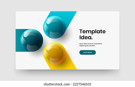 Clean presentation design vector illustration. Abstract realistic spheres corporate identity concept.