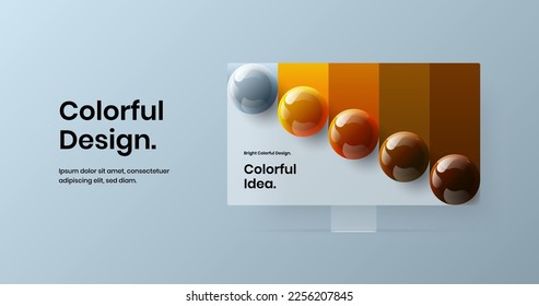 Clean presentation design vector illustration. Creative desktop mockup web banner concept.