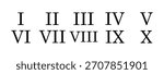 A clean presentation of Roman numerals from one to ten, arranged in two rows.