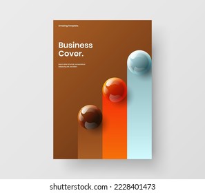 Clean presentation vector design template. Creative realistic balls brochure concept.
