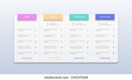 Clean Price Table Business Template