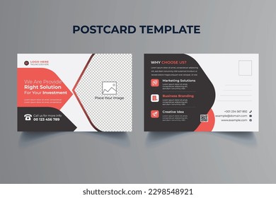 Clean Print Ready Corporate And Digital Postcard Design Template. Vector Professional And Modern Business Postcard Template Design.