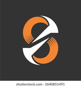Clean and professional abstract S lettermark with sharp edges and modern flow. Suits business, software, and digital agencies.