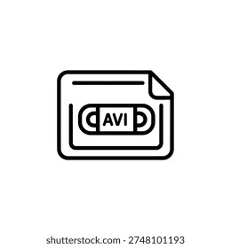 Clean and professional AVI video file icon in flat design style, perfect for media, tech, and digital projects.
