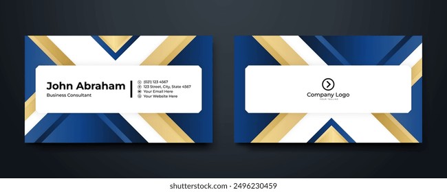 Clean professional business blue card template, visiting card, business card template. Business card design template,