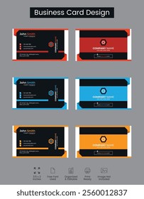 Clean and professional business card design vector template