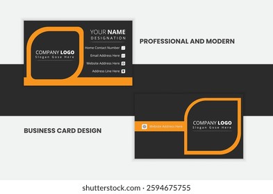 Clean professional business card design template. Vector illustration design.