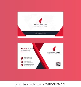 Clean Professional Business Card Template Pink