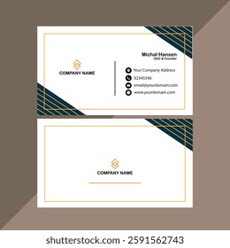 Clean professional business card template, visiting card, business card template.