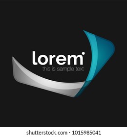 Limpar emblema de negócios profissional, formas sobrepostas transparentes abstratas. Ilustração moderna de vetor