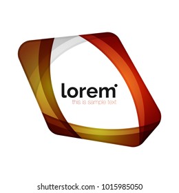 Clean professional business emblem, abstract transparent overlapping shapes. Vector modern illustration