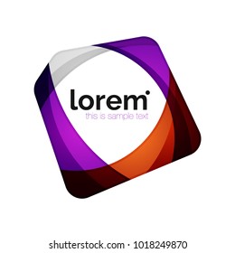 Clean professional business emblem, abstract transparent overlapping shapes. Vector modern illustration