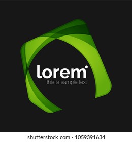 Clean professional business emblem, abstract transparent overlapping shapes. Vector modern illustration