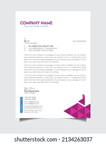 Clean Professional Business Letterhead Design