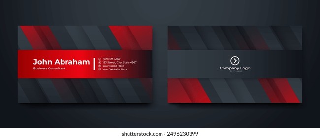 Clean professional business redcard template, visiting card, business card template. Business card design template,