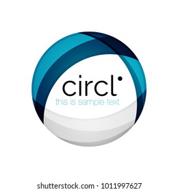 Clean professional colorful circle business icon. Vector abstract swirl symbol