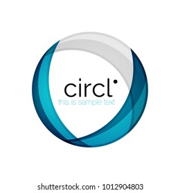 Clean professional colorful circle business icon. Vector abstract swirl symbol