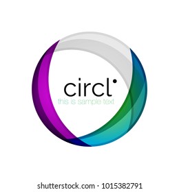 Clean professional colorful circle business icon. Vector abstract swirl symbol