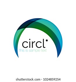 Clean professional colorful circle business icon. Vector abstract swirl symbol