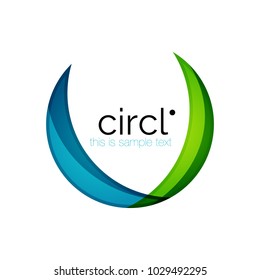 Clean professional colorful circle business icon. Vector abstract swirl symbol