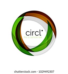 Clean professional colorful circle business icon. Vector abstract swirl symbol