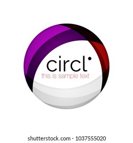 Clean professional colorful circle business icon. Vector abstract swirl symbol