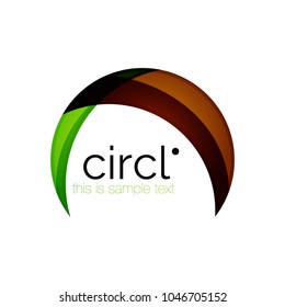 Clean professional colorful circle business icon. Vector abstract swirl symbol
