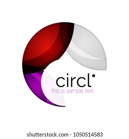 Clean professional colorful circle business icon. Vector abstract swirl symbol