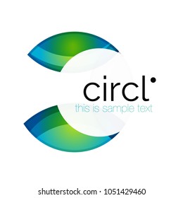 Clean professional colorful circle business icon. Vector abstract swirl symbol