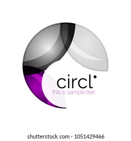 Clean professional colorful circle business icon. Vector abstract swirl symbol