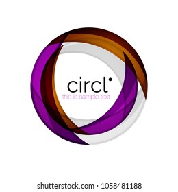 Clean professional colorful circle business icon. Vector abstract swirl symbol