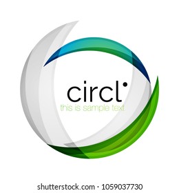 Clean professional colorful circle business icon. Vector abstract swirl symbol