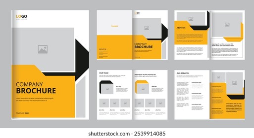 Clean and professional corporate 08 page editable brochure design template