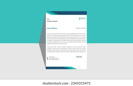 Clean and professional corporate company business letterhead template design with vector format