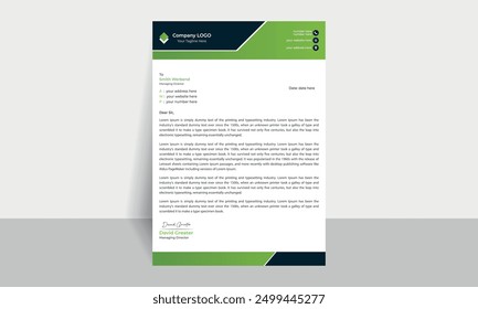 Clean and professional corporate company business letterhead template design.