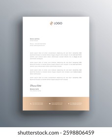 Clean and professional corporate company business letterhead template design, Modern Letterhead Layout