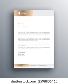 Clean and professional corporate company business letterhead template design, Modern Letterhead Layout